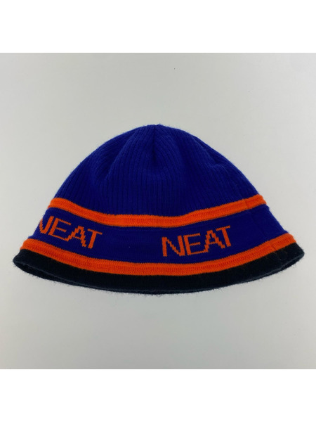 NEAT ニットキャップ LOGO KNIT CAP 青/オレンジ