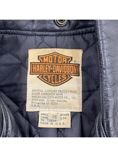 Harley-Davidson レザージャケット 80s USA製 ダブルライダースジャケット 36