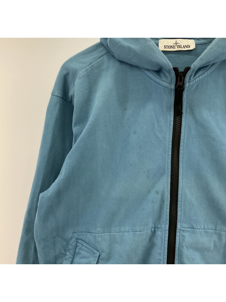 STONE ISLAND 22SS ガーメントダイヘビーコットンスムースジップフーディー M