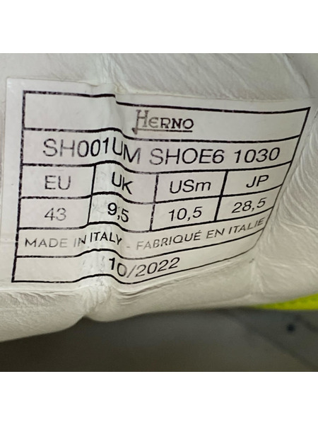 HERNO カーフレザー モノグラム ローカットスニーカー 28.5 白 SH001UM