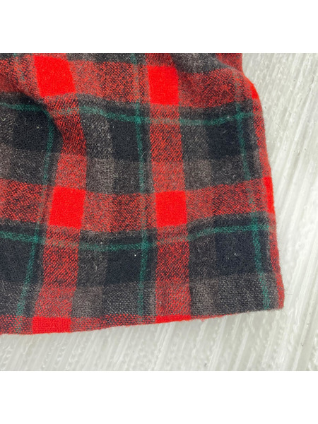 PENDLETON 長袖シャツ 60s 開襟ウールチェックシャツ (XL) 赤