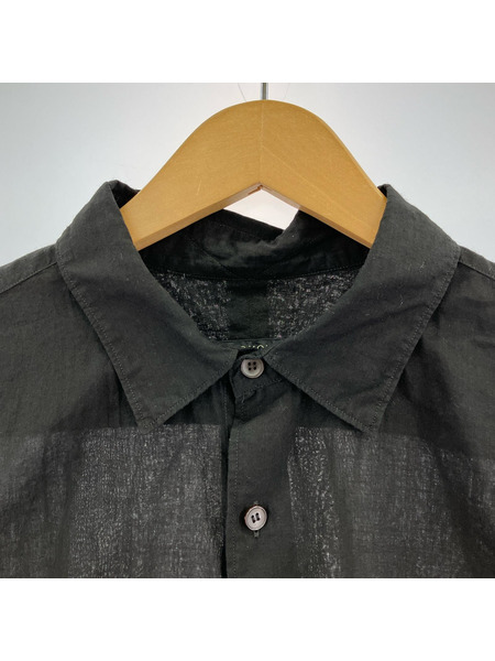 COMOLI 長袖シャツ 25SS/KHADIコットン/ブラック