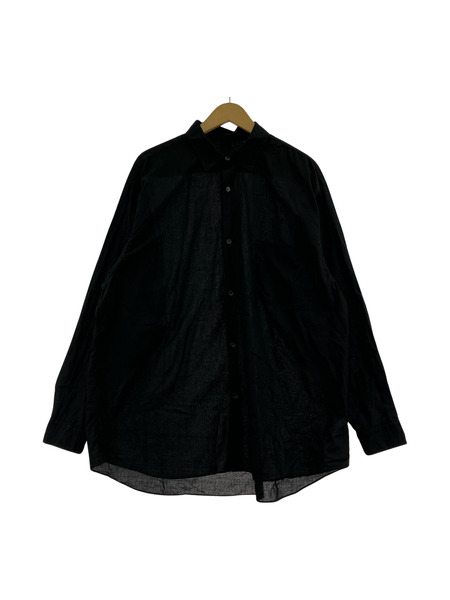 COMOLI 長袖シャツ 25SS/KHADIコットン/ブラック