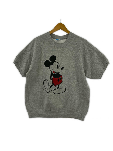 OLD・VINTAGE Disney/MICKEY MOUSE 半袖ラグランスウェット/L/GRY