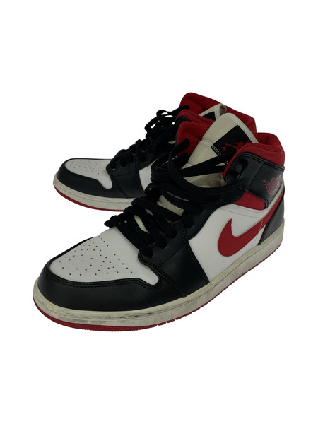 NIKE Air Jordan 1 Mid White/Gym Red Black (28.0)