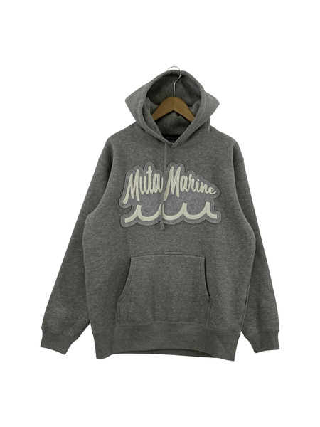 muta×ACANTHUS Script Logo Hooded Sweatshirts L グレー MA2432