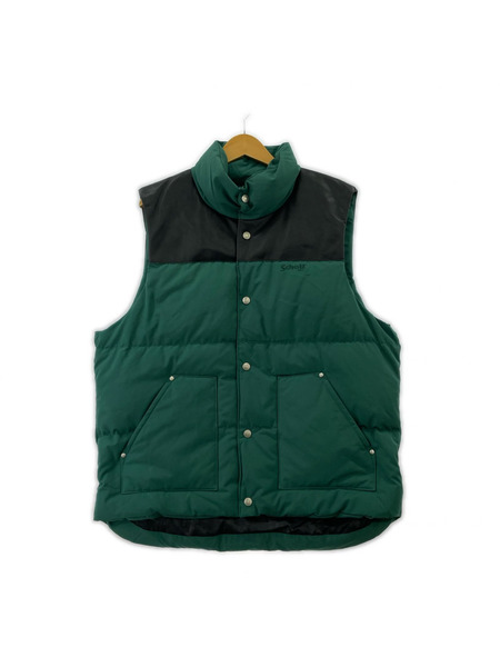schott ダウンベスト レザーヨーク ダウンベスト