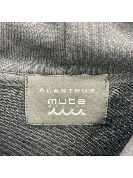 muta×ACANTHUS muta sweet logo hoodie POパーカー L ブラック