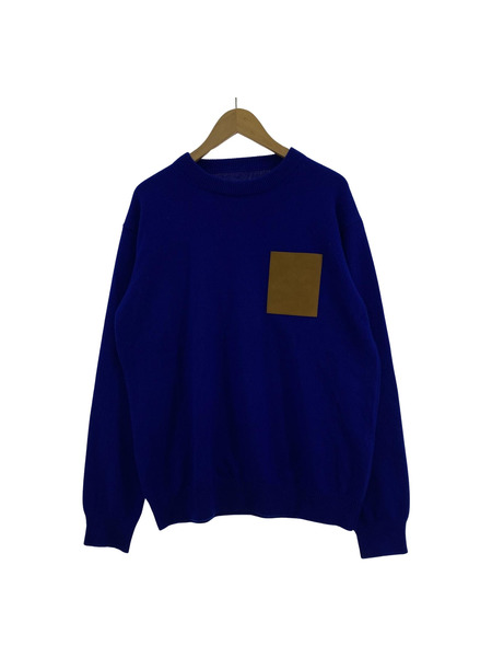 SOPHNET. 19AW/LEATHER POCKET CREW NECK KNIT