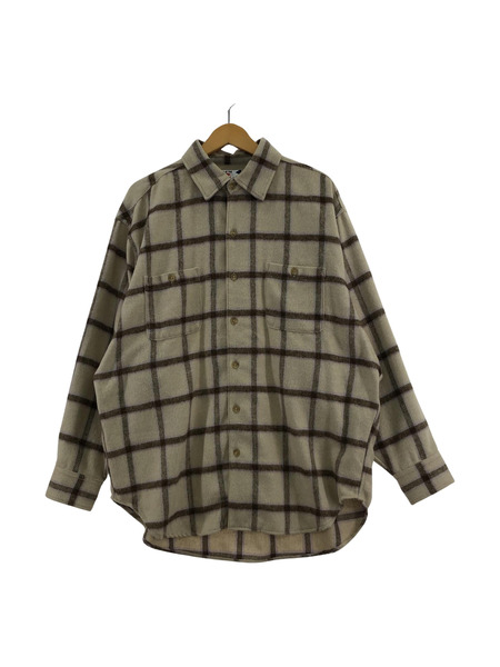 SON OF THE CHEESE Shaggy Check Shirt ベージュ (L)[値下]