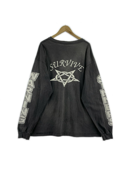 SAINT MICHAEL LONG SLEEVE T-SHIRT 'SURVIVE' (XXL)