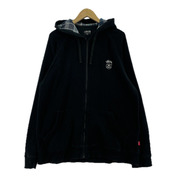 STUSSY パーカー パイル地パーカー/ブラック