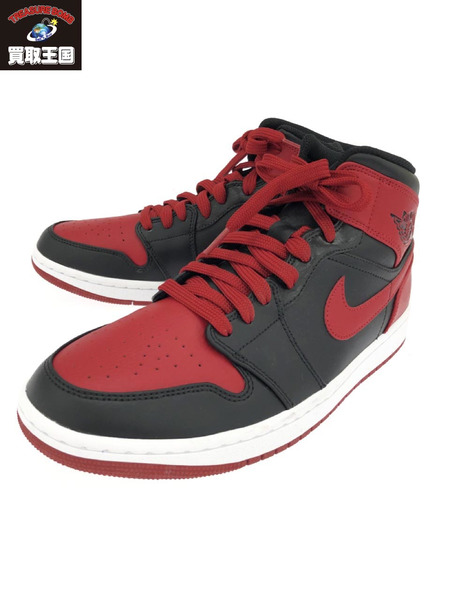 NIKE/554724-074/AIR JORDAN 1 MID BRED 28cm BLACK/GYM RED-WHITE ...