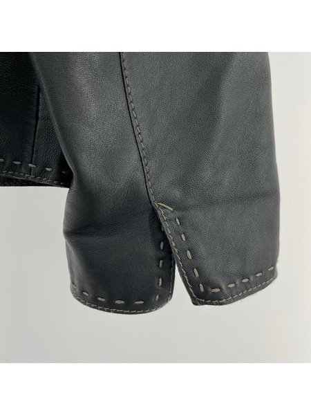 BALMAIN レザージャケット 羊革 13 黒