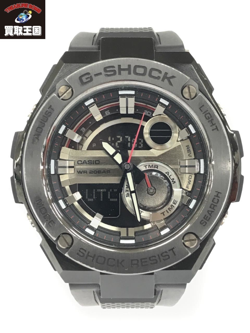 G-SHOC G-SHOCK GST-210B-1AJF G-STEEL ANADIGI QUARTZ RESIN BELT VERYGOOD  #30DB