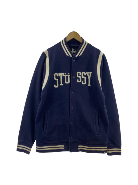 00s STUSSY ロゴスタジャン XL ネイビー