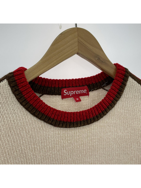 Supreme stripe chenille sweater M