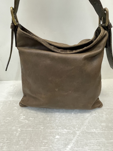 BOTTEGA VENETA イントレチャート レザーショルダーバッグ ブラウン