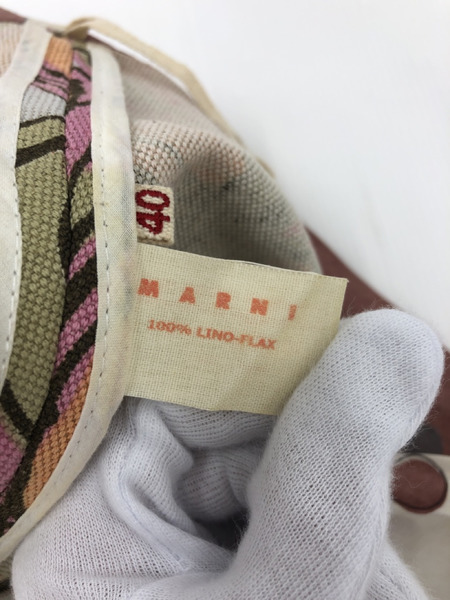 MARNI コットンリネン総柄スカート　40[値下]