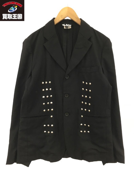 BLACK COMME des GARCONS スタッズテーラードジャケット L BLK｜商品