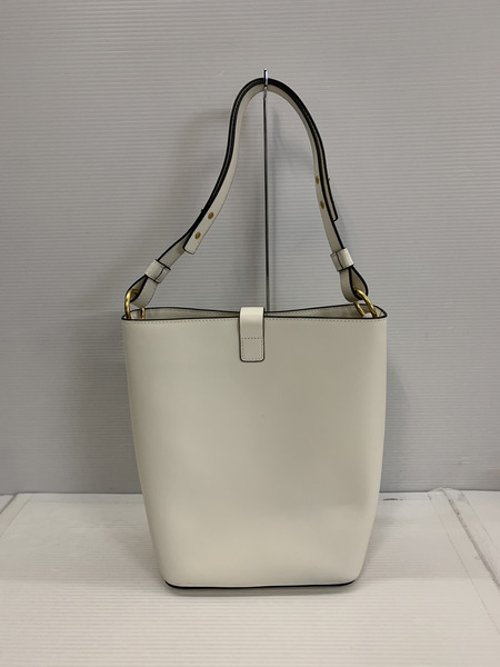 TORY BURCH ミラーミニバケットバッグ WHT[値下]