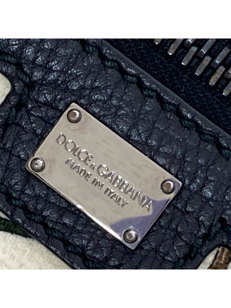 DOLCE＆GABBANA 内総柄 レザービジネスバッグ 黒