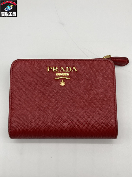 PRADA プラダ 1ML018 コンパクトウォレット サフィアーノ メタル フォーコ 財布