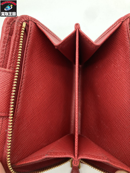 PRADA プラダ 1ML018 コンパクトウォレット サフィアーノ メタル フォーコ 財布