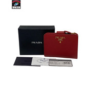 PRADA プラダ 1ML018 コンパクトウォレット サフィアーノ メタル フォーコ 財布