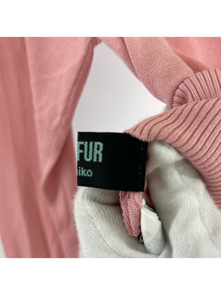 FURFUR/ニットカーディガン/チェリー/ラインストーン/PNK/ONE