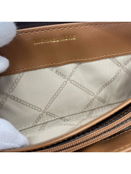 MICHAEL KORS 長財布 シグネチャー ラウンドジップ ロングウォレット ブラウン