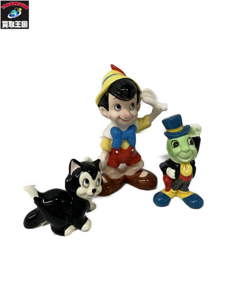 ディズニー ピノキオ 陶器フィギュア3体セット