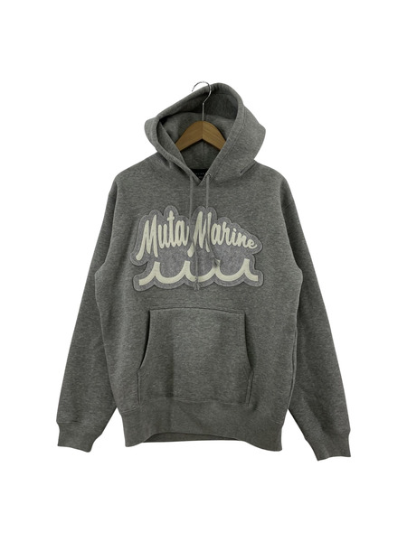 muta×ACANTHUS Scipt Logo Hooded Sweatshirt M グレー MA2432