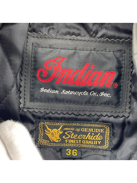 INDIAN MOTORCYCLE ライダース シングル (36) 牛革 90s