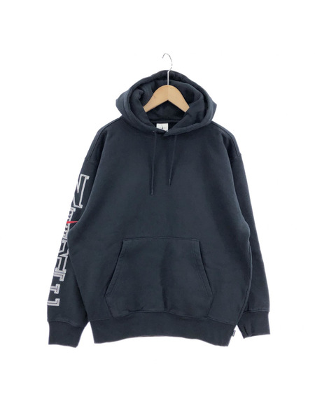 Supreme×NIKE L/S Hooded Sweatshirts BLK (S)