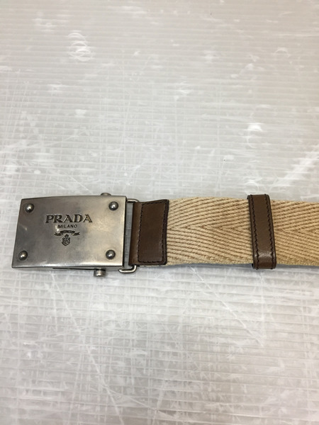 PRADA ベルト ガチャベルト ロゴバックル 2C4365 ベージュ