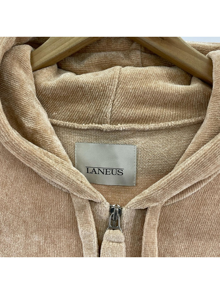 LANEUS パーカー(ジップアップ) レーヨン size46 ブラウン