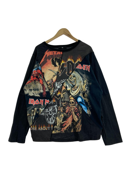 ink 長袖Tシャツ・カットソー 再構築リメイクTee/BLK