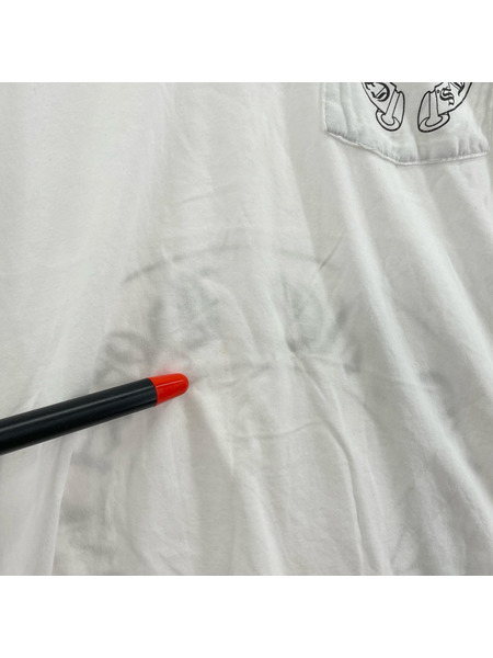 CHROME HEARTS Horse Shoe L/S T-Shirt ホースシュー フローラルクロス L 白