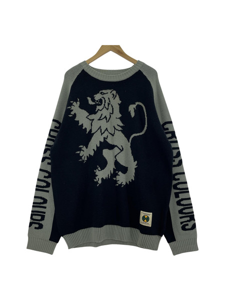CROSS SOLOURS ライオン ニットセーター BLK (XL)[値下]