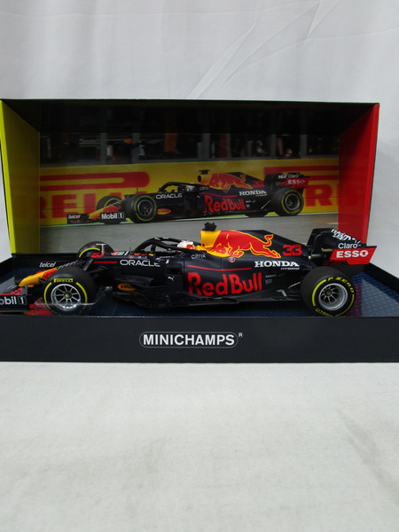 7.ミニチャンプス 1/18 レッドブルレーシング ホンダ RB16B マックス・フェルスタッペン 2021＃３３ コレクターボックス