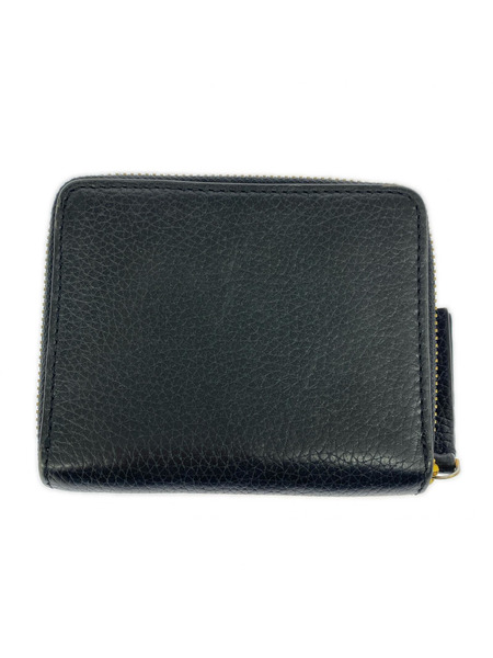 コンパクトウォレット 三ツ折リ財布 レザー ブラック