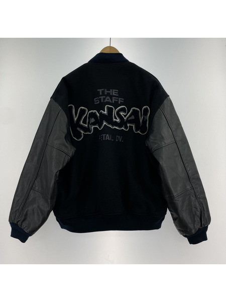 KANSAI O2 山本寛斎 レザー/ウール スタジャン VARSITY JACKET