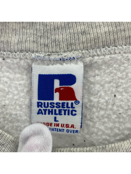 OLD・VINTAGE スウェット・トレーナー RUSSELL 90s USA製 Print GRY L