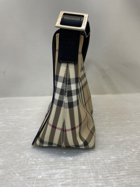 BURBERRY ノバチェック PVC フラップショルダーバッグ