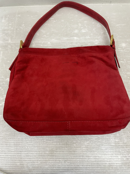 FENDI マンマバケット レッドスウェード ハンドバッグ レッド