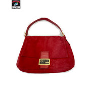 FENDI マンマバケット レッドスウェード ハンドバッグ レッド