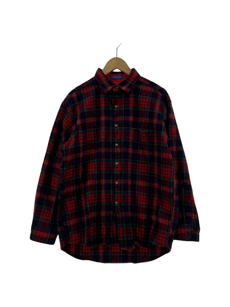 PENDLETON チェック ウールシャツ(L) レッド×ネイビー×グリーン