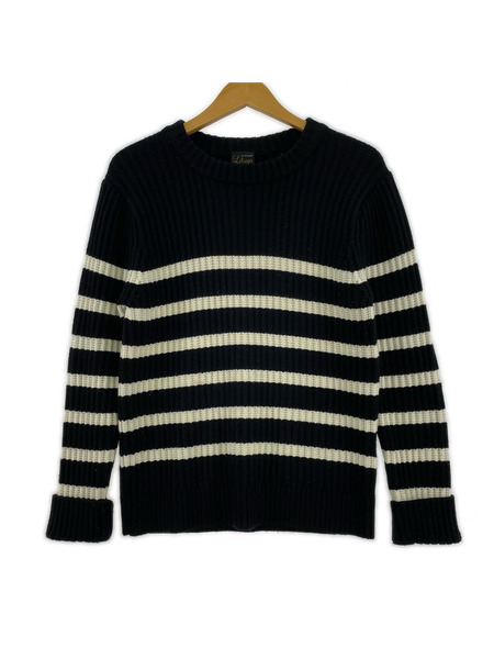 Letroyes ニット・セーター カシミヤ混ボーダーニット (s)黒白