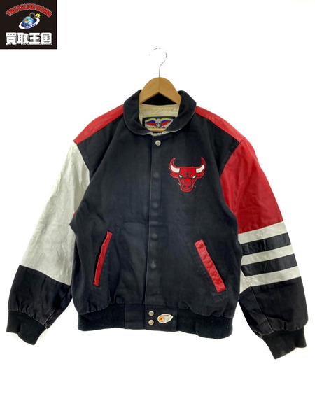 Jeff Hamilton CHICAGO BULLS 袖レザースタジャン S[値下]